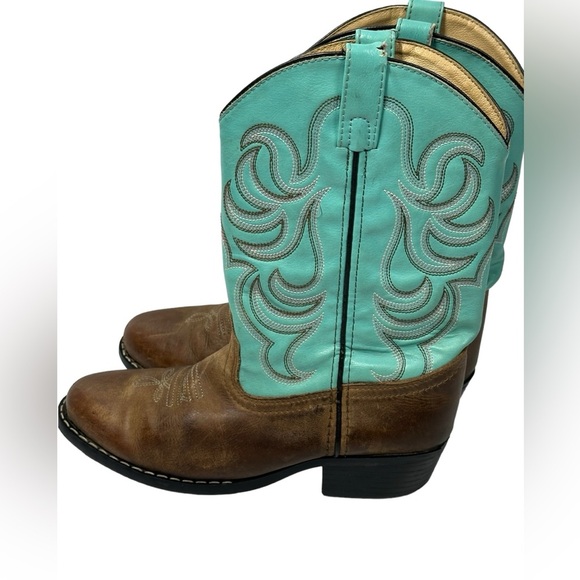 Shyanne Shoes - Shyanne Cowboy Boots Women's 5D Embroidered Turquoise Brown Leather 41475Y